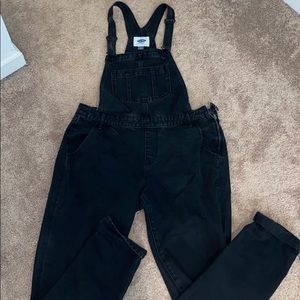 Cute black jean overalls